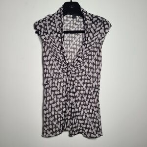 Express Black and White Polka Dot Blouse Size 2 Y2K
